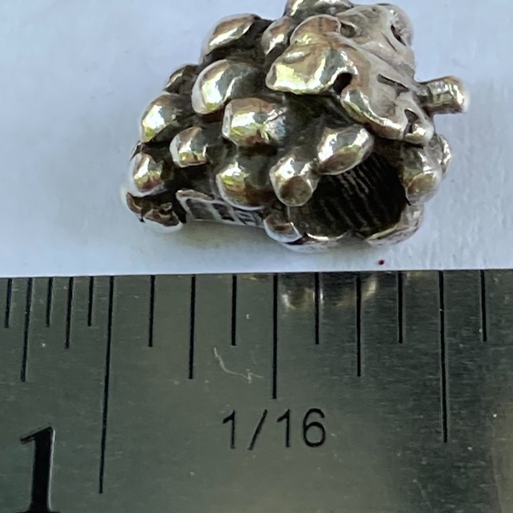 Sterling Silver Grape Bunch Charm For Bracelets